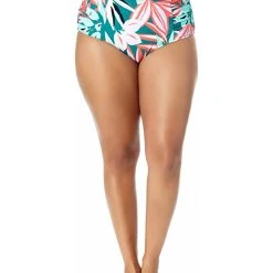 Anne Cole Plus Size Side Shirred High-Waist Tummy Control Bottoms