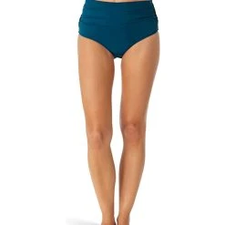 Anne Cole High-Waist Shirred Bottoms