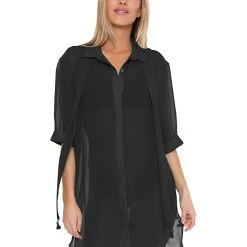 Trina Turk Sicily Scarf Collar Button-Up