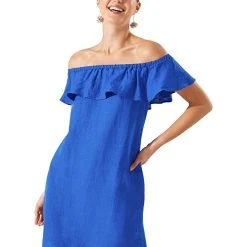 Tommy Bahama Linen Dye Off-the-Shoulder Dress Cover-Up
