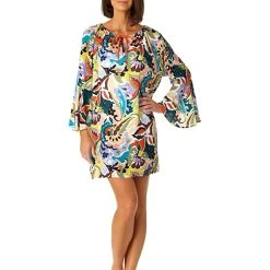 Anne Cole Bell Sleeve Drawstring Tunic
