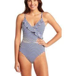 SEA LEVEL SWIM Capri Frill Wrap One-Piece