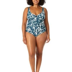 Anne Cole Plus Size V Wire Over-the-Shoulder One-Piece