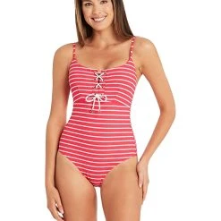 SEA LEVEL SWIM Chamarel Lace-Up Bralette One-Piece Swimsuit