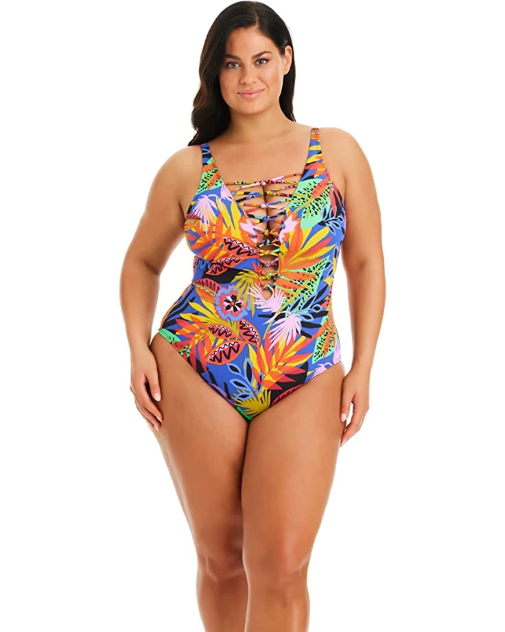 Bleu Rod Beattie Night Safari Lace Down One-Piece 1 Bleu Rod Beattie Night Safari Lace Down One-Piece