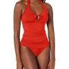 Calvin Klein Women's Solid Halter Tankini Swimsuit With Removable Soft Cups