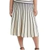 LAUREN Ralph Lauren Plus Size Striped Knit Midi Skirt